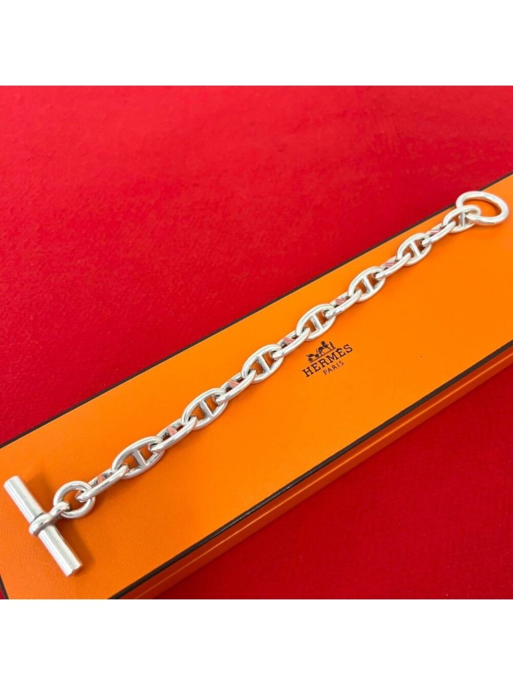Hermes Chaine D'ancre GM 14 Links Bracelet 925 Sterling Silver